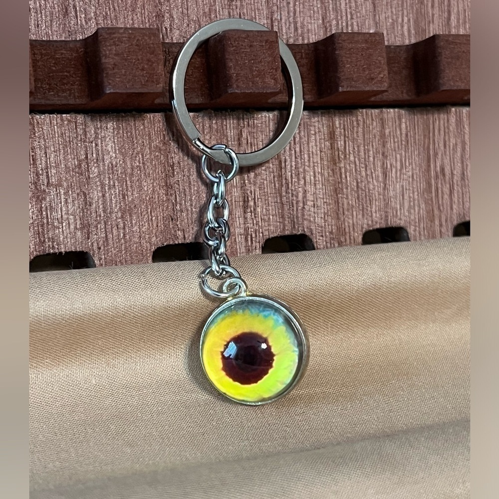 glass globe Sunflower dual side keychain, BN